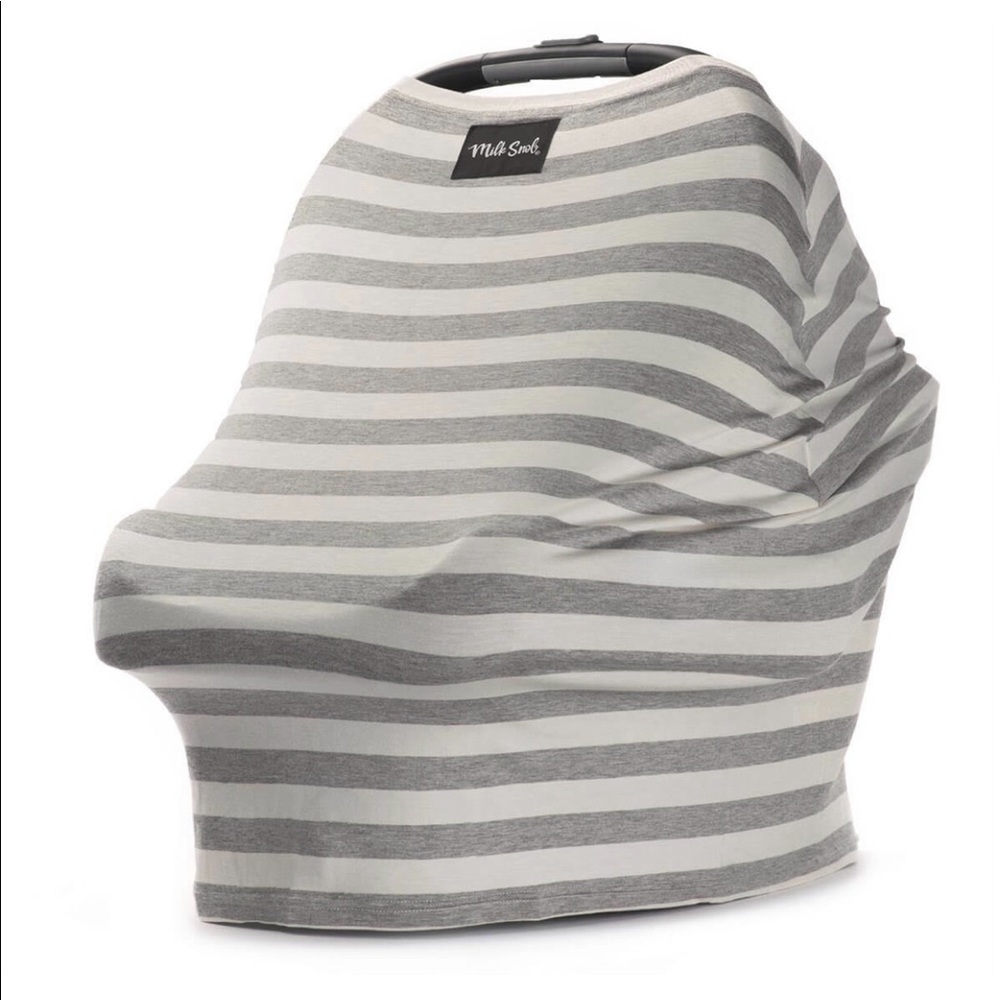 Milk Snob Original Nursing and Car Seat Cover Grey White Stripe